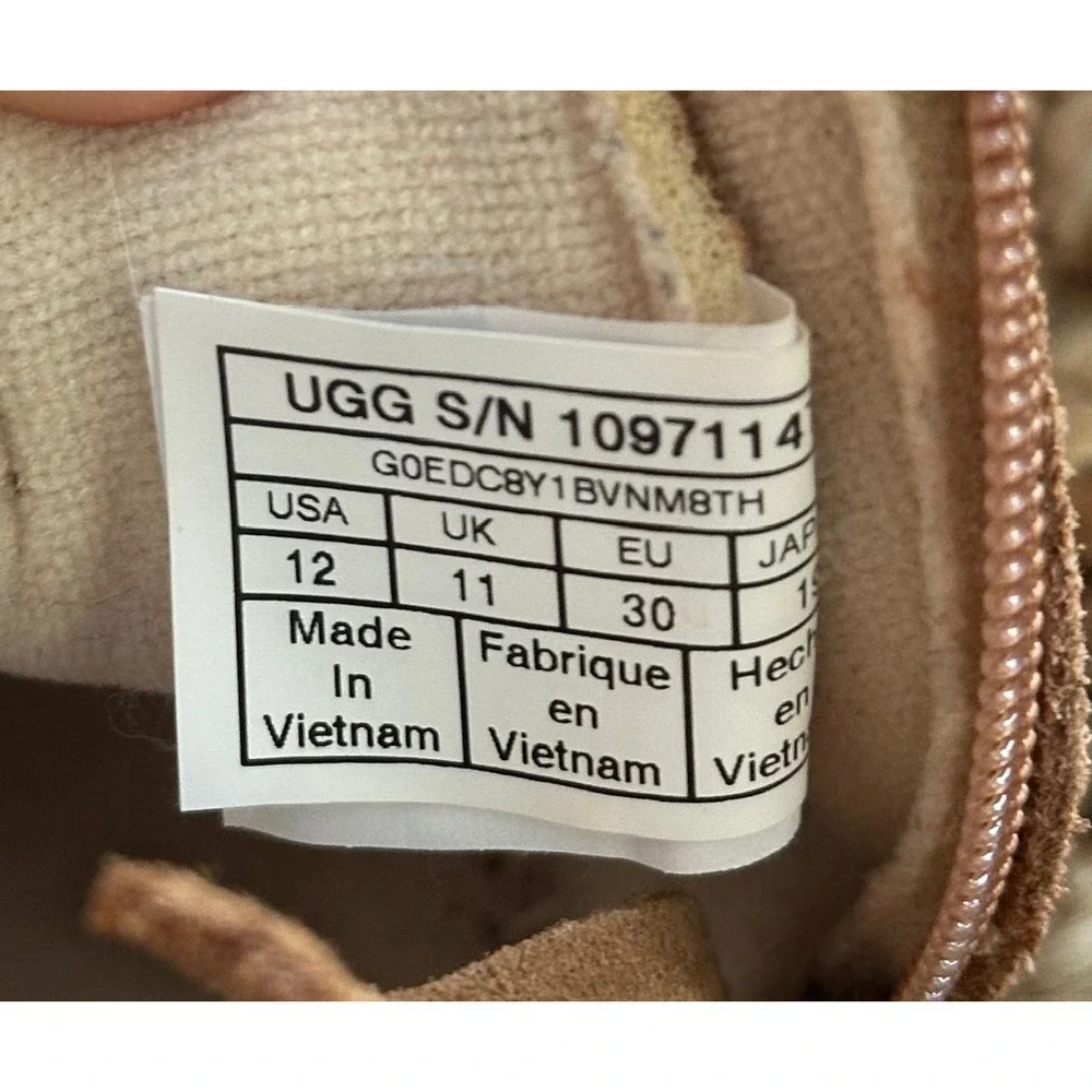 UGG Rennon II Toddler Chestnut Suede Chukka Boots Red‎ Laces 1097114T Size 12